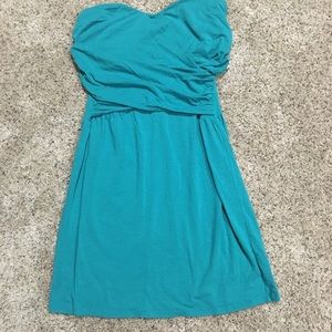Teal BraTop Mini Dress